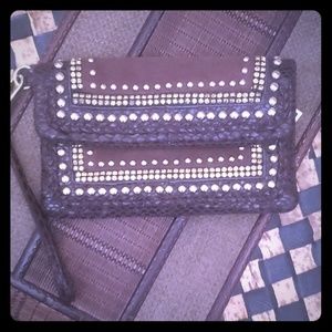 Cache clutch chocolate brown with rinestones